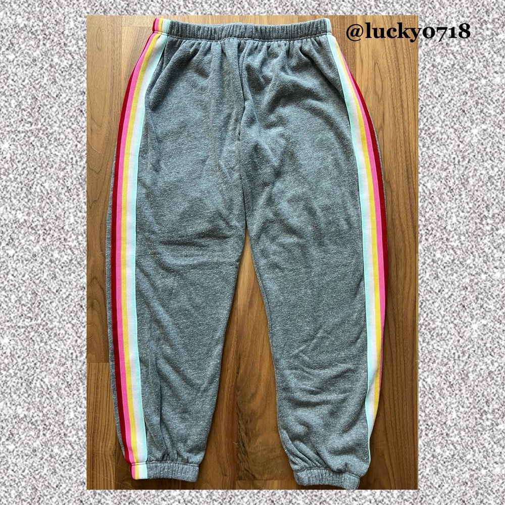 Spiritual Gangster Gray with side Rainbow Stripe Sweatpants Sz S - Picture 3 of 6